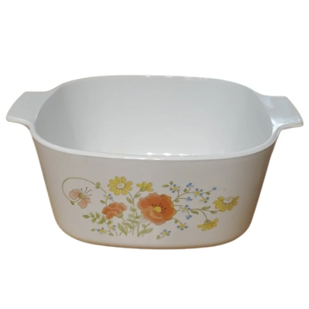 Corning Ware 3 Quart Wildflower‎ Vintage Floral Square Ceramic Casserole Dish